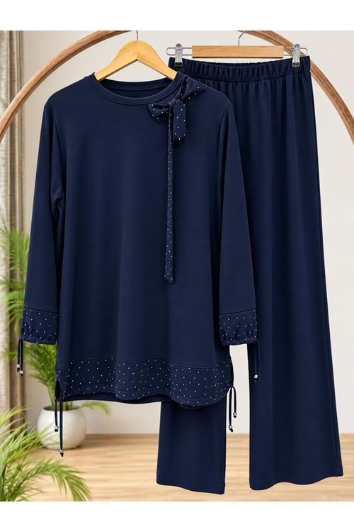 Fiyonk Detaylı Oysho Takım 113106 - Lacivert - XXL