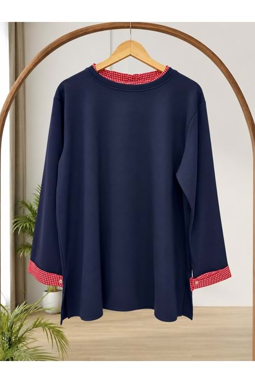 Yakası Garnili Tunik 2039 - Lacivert - S-M