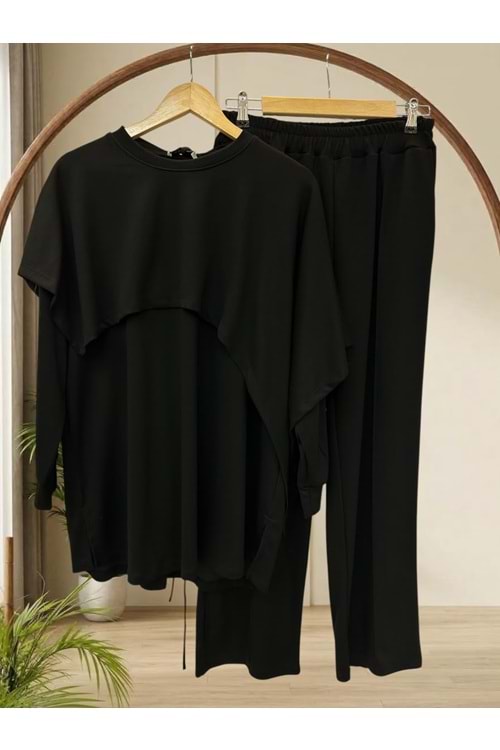Kampanyalı Pelerinli Takım 3492 - Siyah - L-XL - AZRA09127-71319