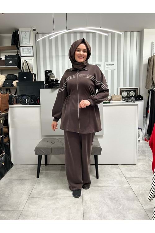 Taşlı Takım 120517 - Acı Kahve - 40 - AZRA09130-71335