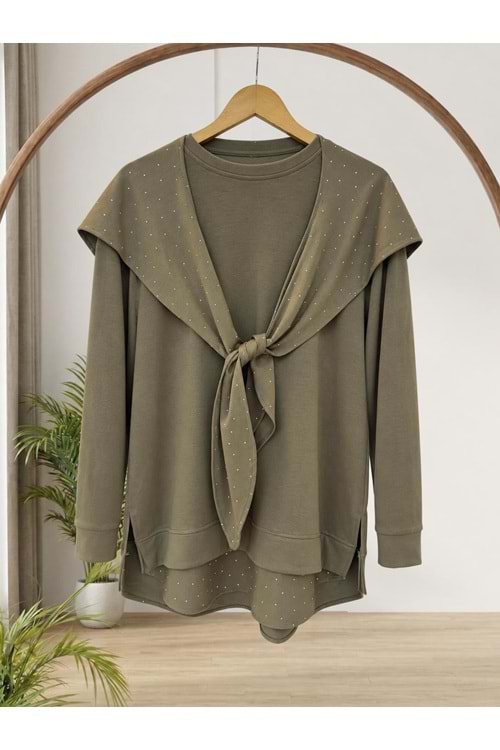 İncili Sweat 2041 - Haki - L-XL