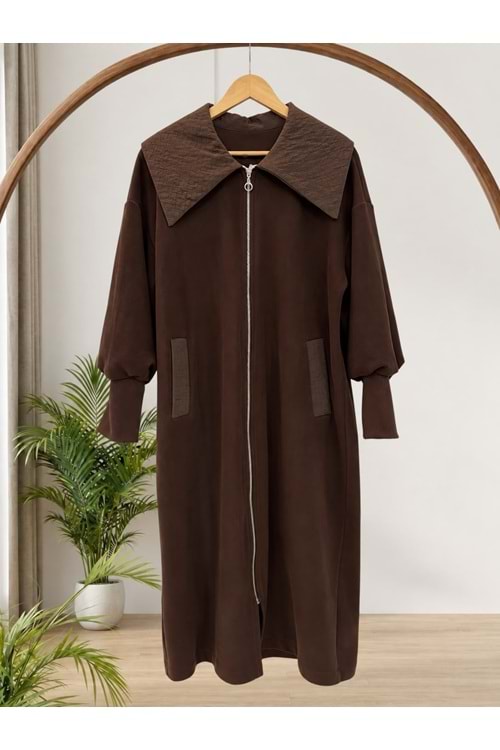 Uzun Selanik Kumaş Kap 15286 - Acı Kahve - L-XL