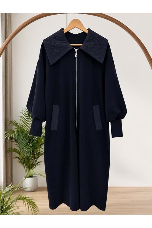 Uzun Selanik Kumaş Kap 15286 - Lacivert - L-XL