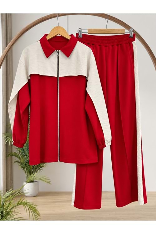 Paraşüt Garnili Takım 3508 - Kırmızı - L-XL