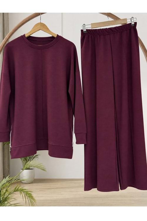 Yanı Fermuarlı Takım 2007 - Bordo - S-M - AZRA09216-71917