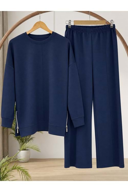 Kampanyalı Yanı Fermuarlı Takım 2007 - Lacivert - L-XL - AZRA09216-71922