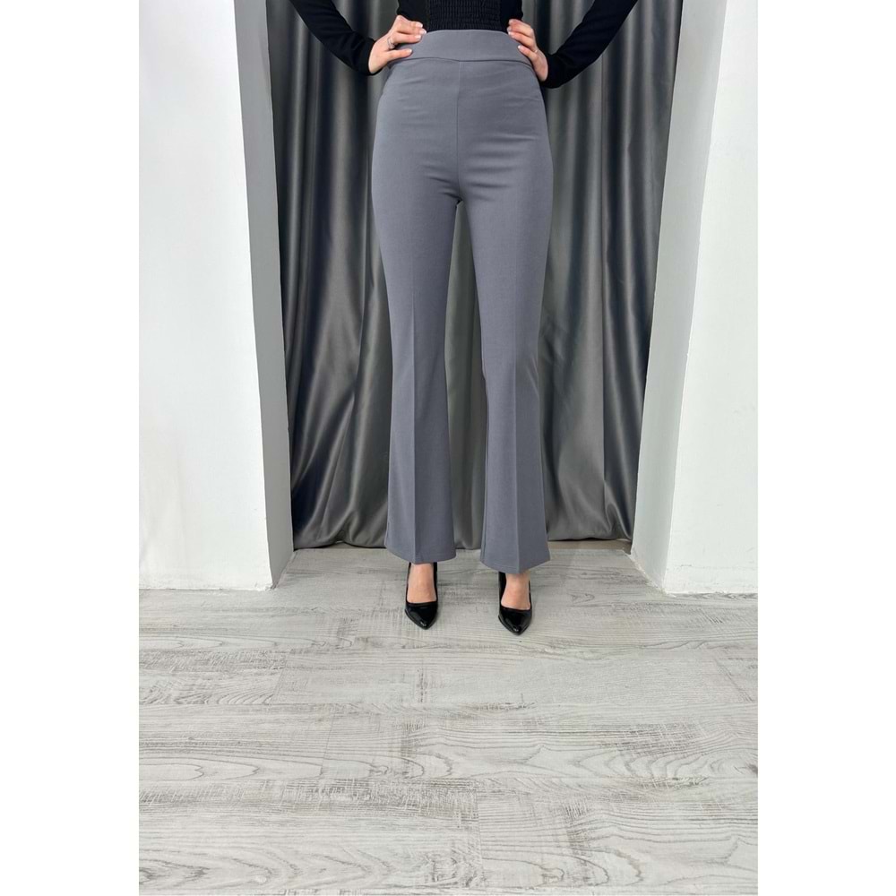 Esm Lastikli İspanyol Paça Pantolon - Füme - 48 - AZRA03124-Füme-48