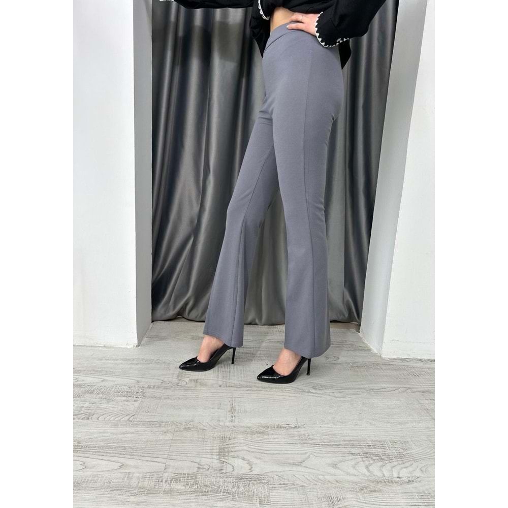 Esm Lastikli İspanyol Paça Pantolon - Füme - 48 - AZRA03124-Füme-48