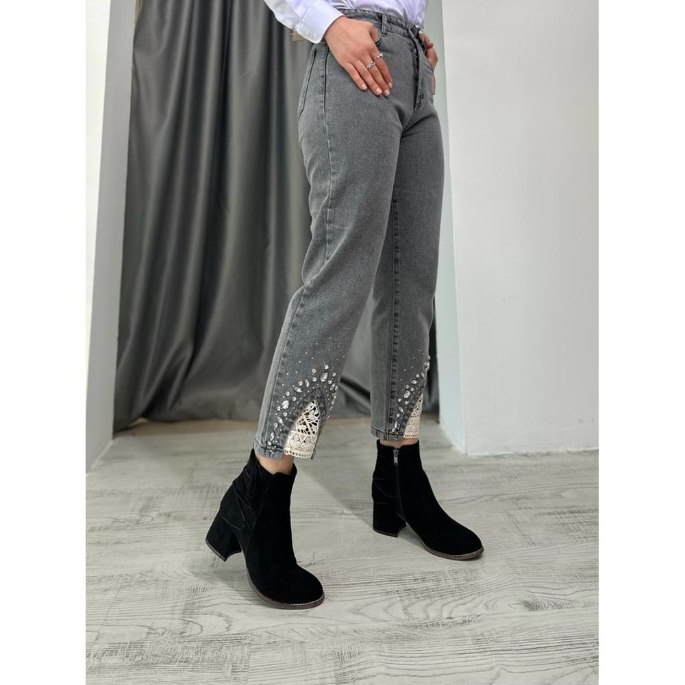 Denim Pantolon 2748 - azra fashion - Füme - 38