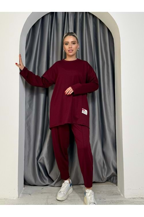 Oysho Logolu Bilezik Paça Takım 3363 - Bordo - M - AZRA05083-Bordo-M