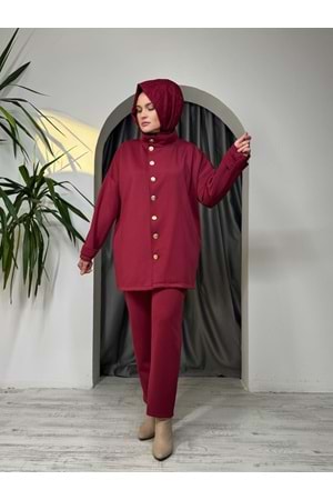 Hakim Yaka Takım 1239 - azra fashion - Bordo - 38