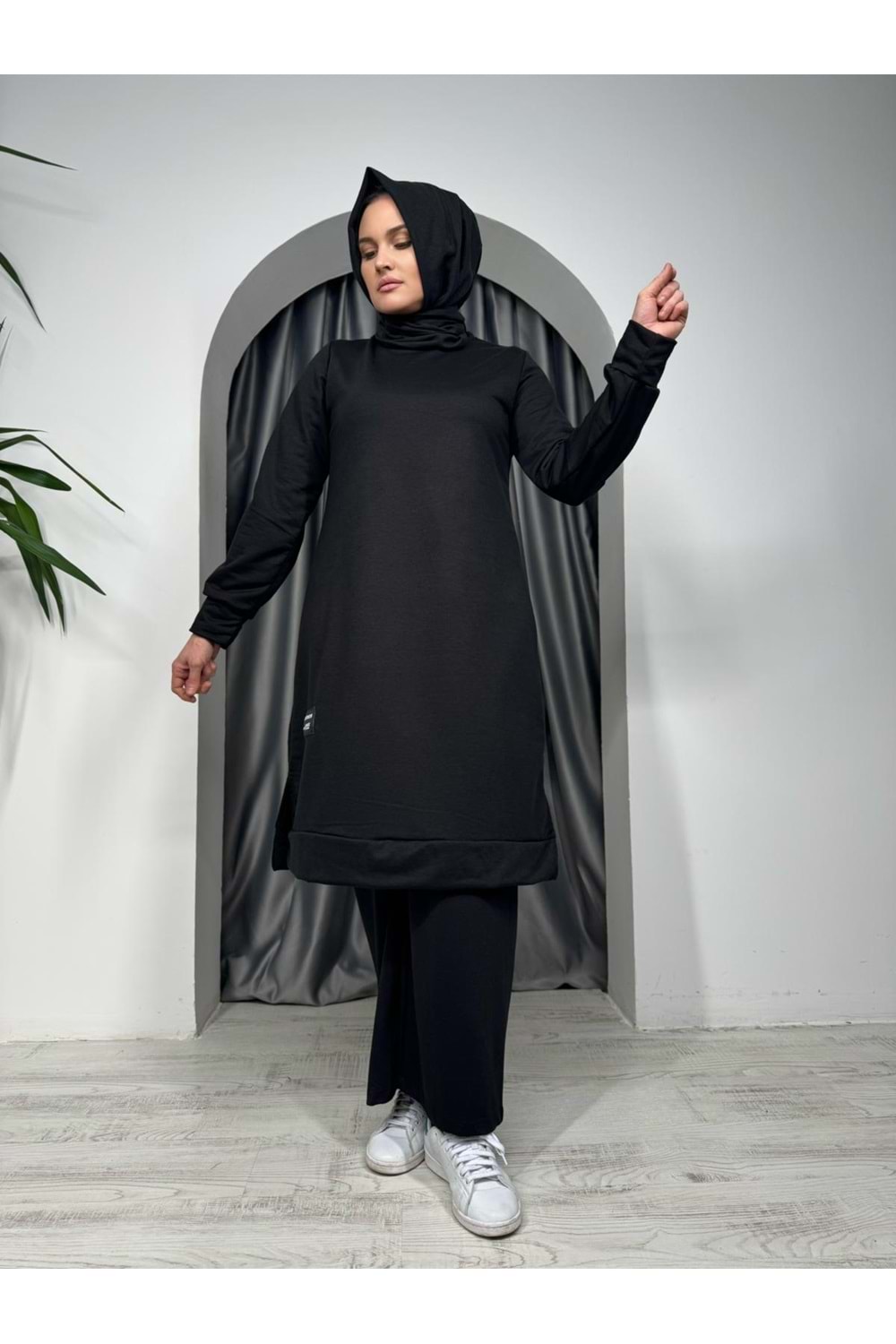 Uzun Tunikli Takım 1655 - Siyah - 38-40 - AZRA05273-43679