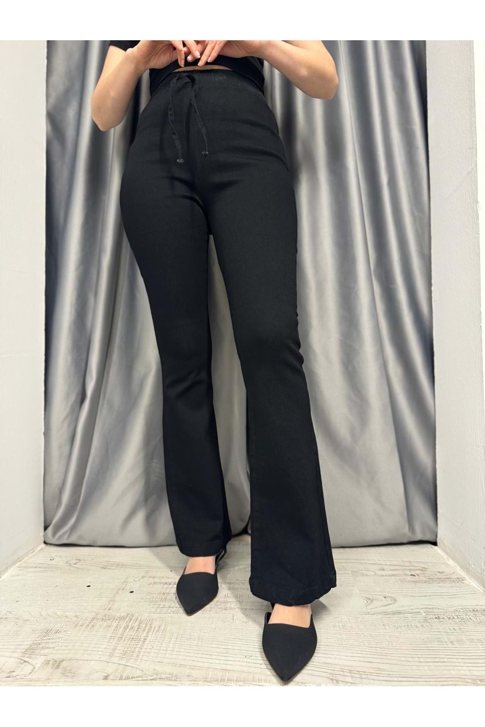 İspanyol Paça Kot Pantolon 3457 - Siyah - 38 - AZRA05381-44939