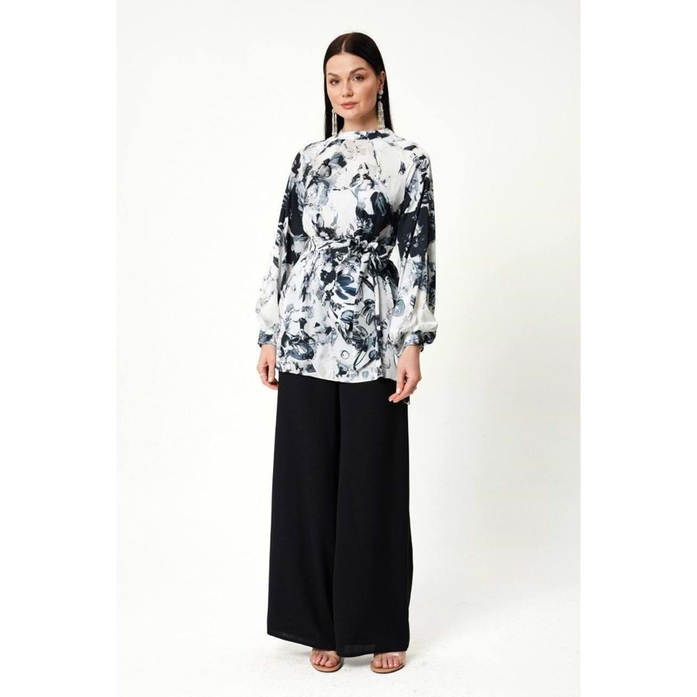 Batik Desenli Saten Takım 8402 - Siyah - 40 - AZRA05745-47345
