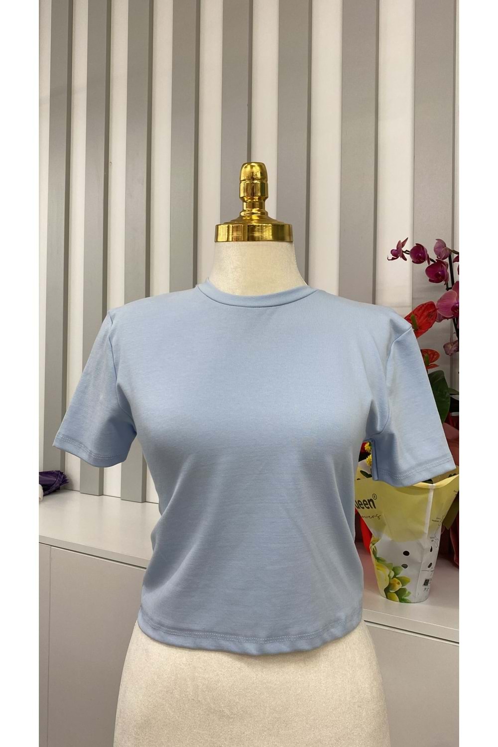 Oysho Kumaş Crop Bady 362625 - Mavi - M - AZRA05819-47950