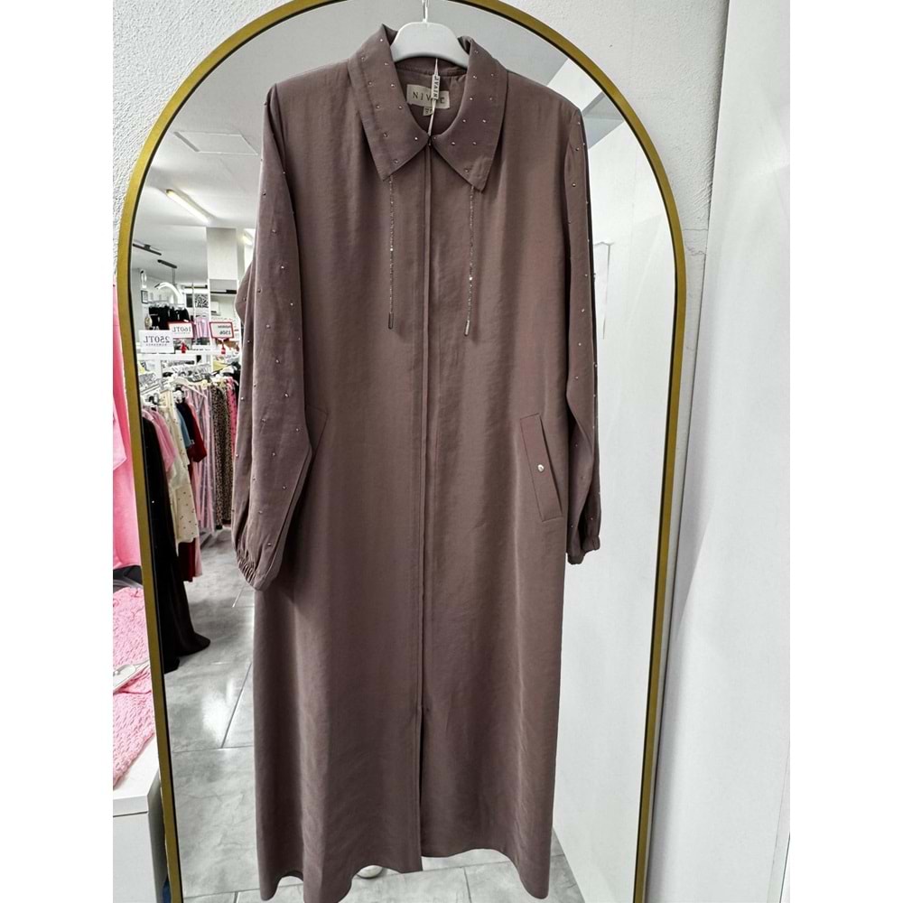 Kolları Pullu Modal Kap 1490 - Vizon - 54 - AZRA06398-52904