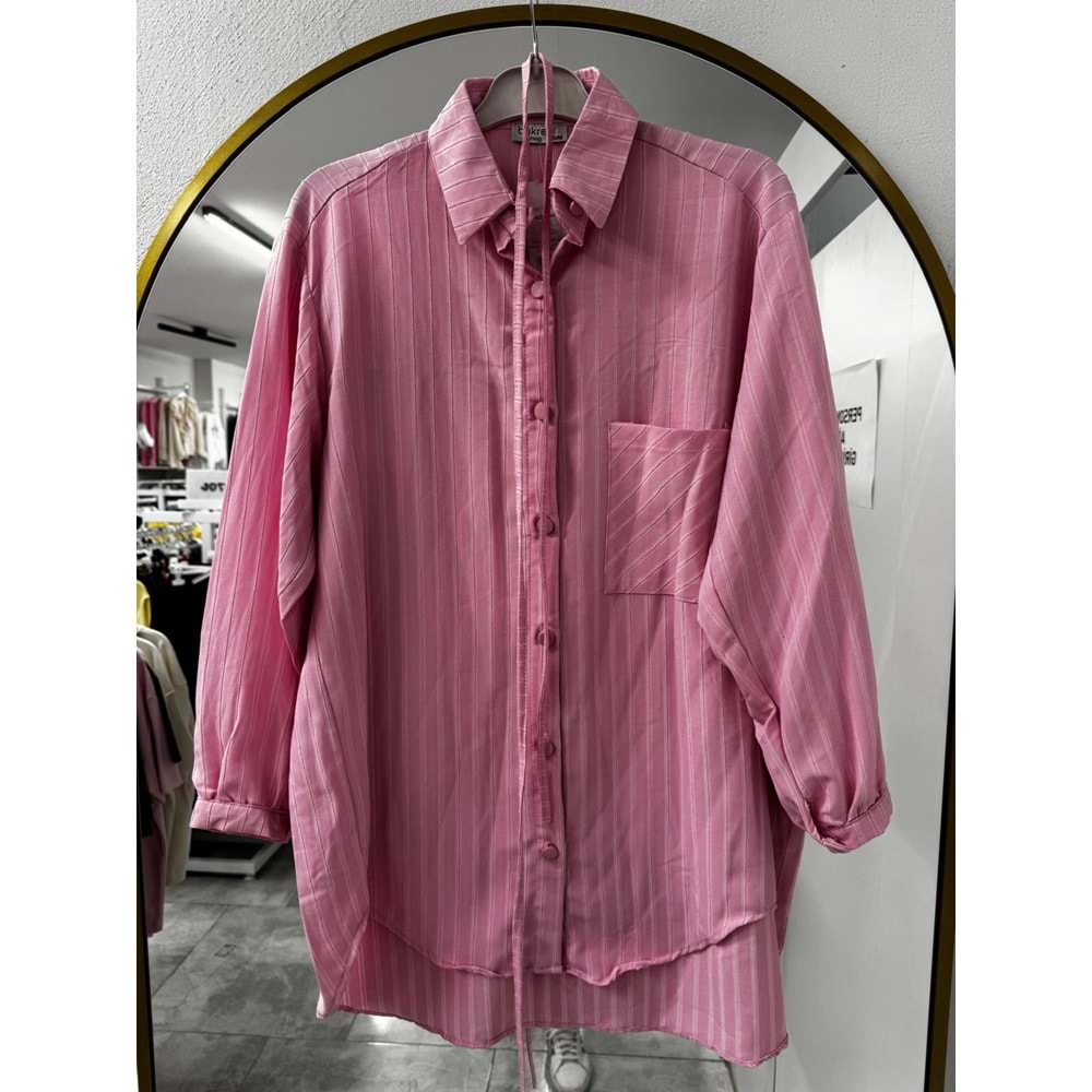 Tek Cepli Gömlek 021 - Pembe - L-XL - AZRA06468-53500
