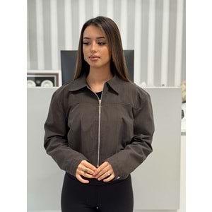 Pileli Ceket 1041 - Kahve Rengi - S
