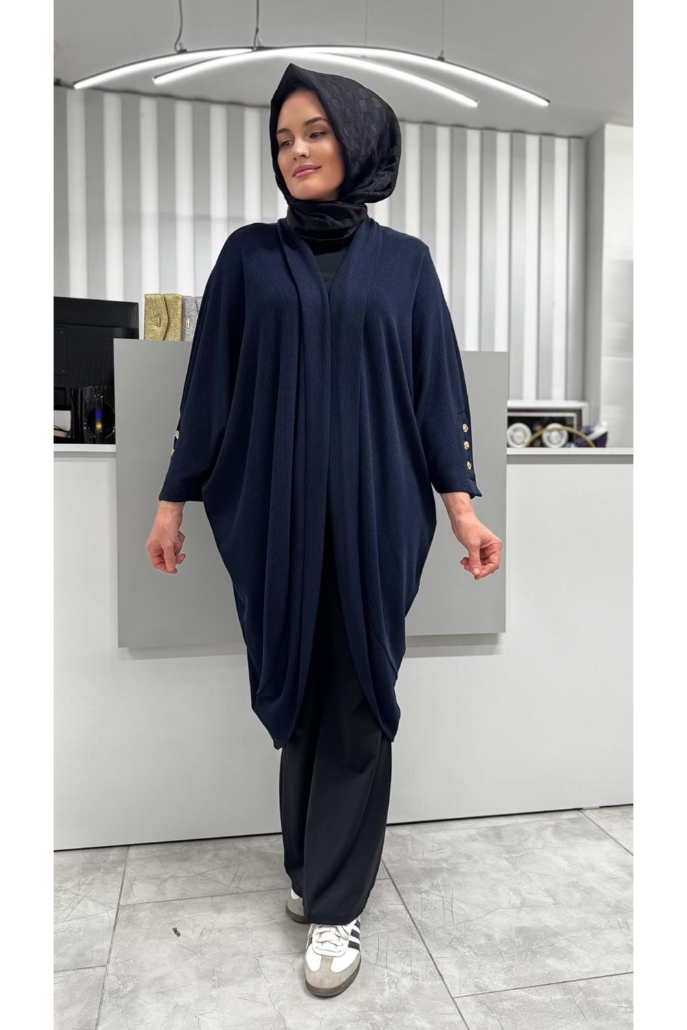 Kol Apolet Detaylı Hırka 36044 - Lacivert - TEK BEDEN