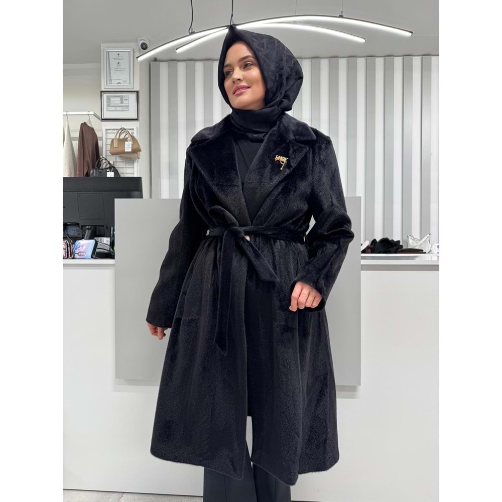Broşlu Battal Kaban 9014 - Siyah - 52
