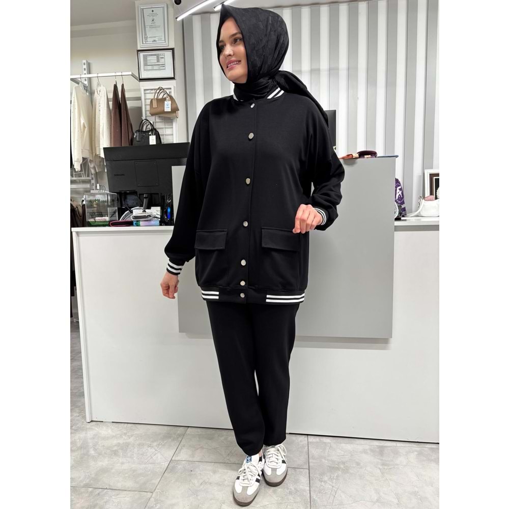 Kol Ve Etek Ucu Ribanalı Takım 1106 - Siyah - L - AZRA07088-56848