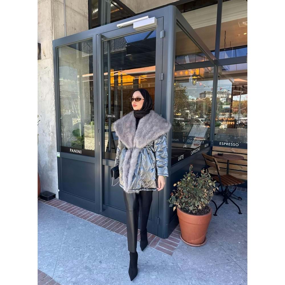 Kürkü İthal Mont 6171 - Füme - TEK BEDEN - AZRA07195-57466