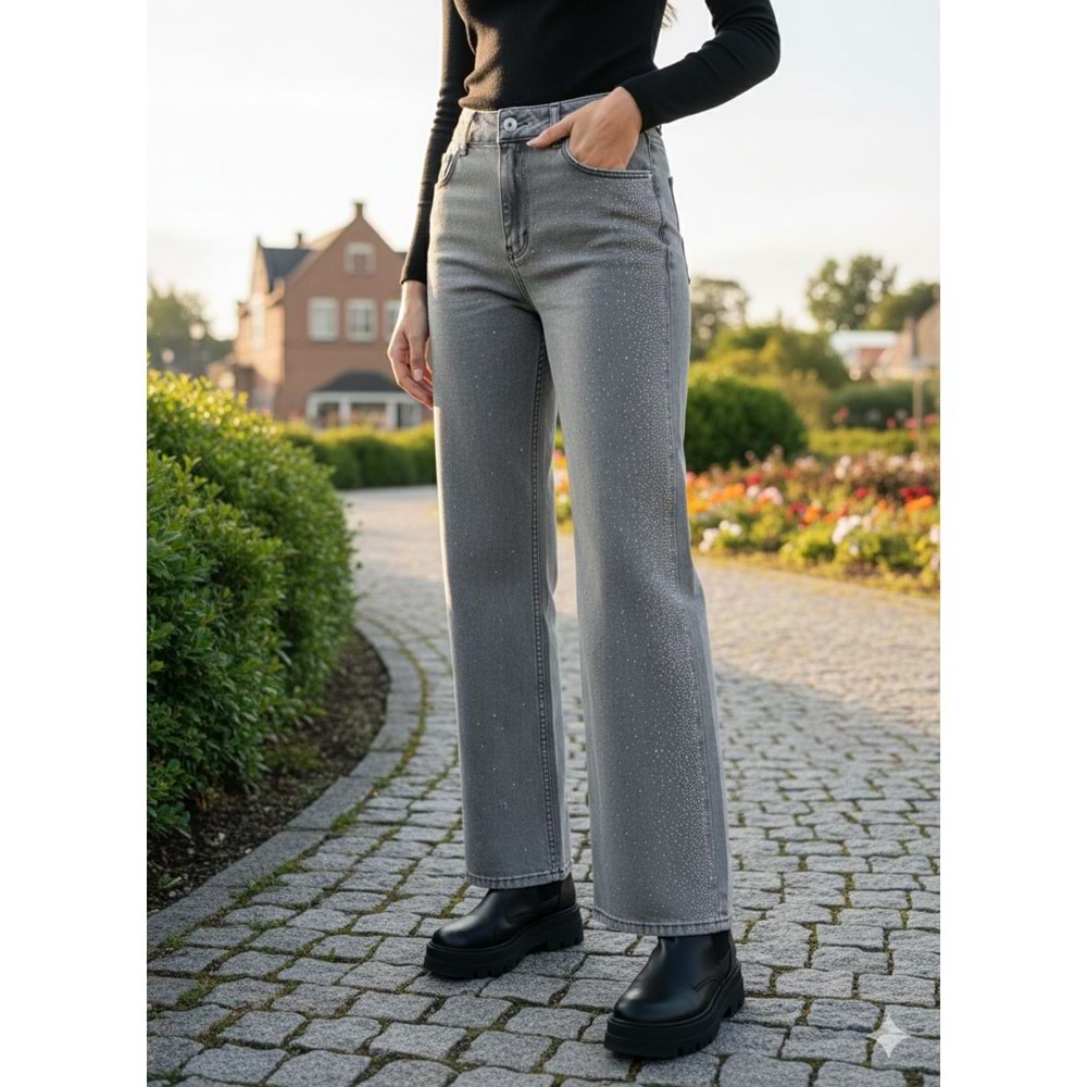 Pullu Kot 190058 - Gri - 40 - AZRA07237-Gri-40