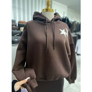 Yıldızlı Sweat 167 - Acı Kahve - S-M