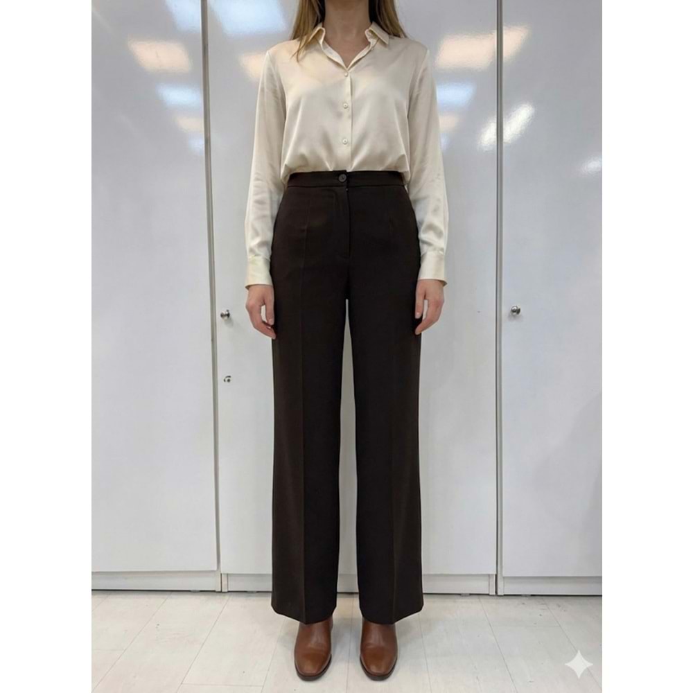 Zr Model Palazzo Pantolon 3002 - Acı Kahve - M