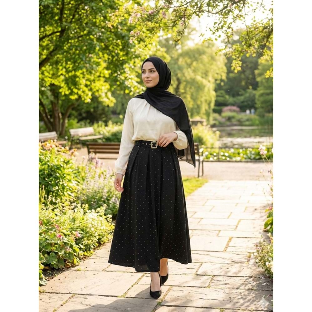 Pullu Etek 180023 - Siyah - 40