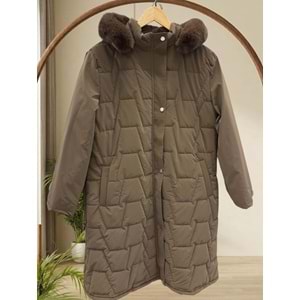 Baklavalı Şişme Mont 2600 - Kahve Rengi - 50