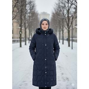 Baklavalı Şişme Mont 2600 - Lacivert - 40