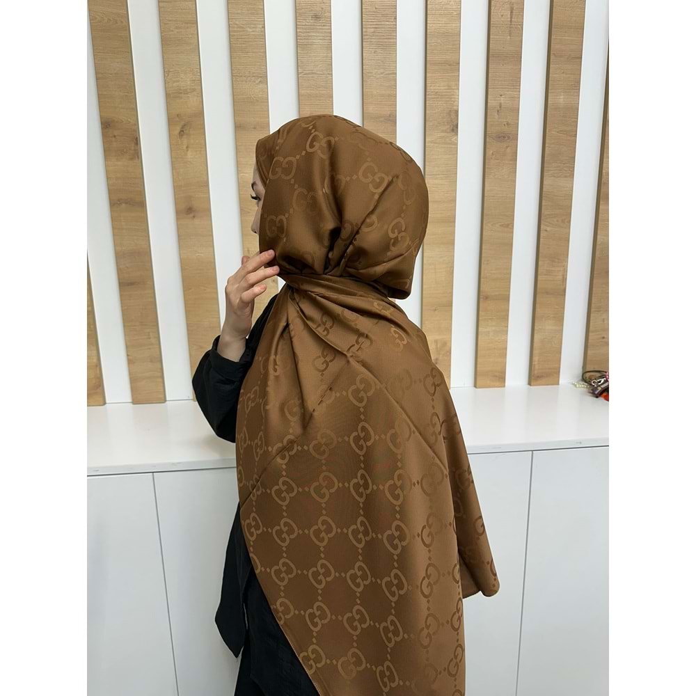 G Desen Şal 1105 - Kahve Rengi - TEK BEDEN