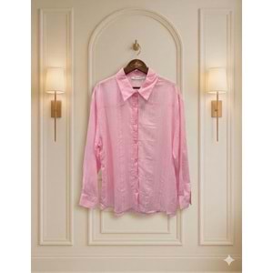 Kolları Bağlamlı Gömlek 26944 - Pembe - L