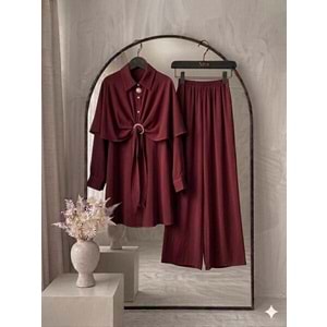 Modal Pelerinli Takım 1478 - Bordo - S-M