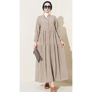 Çilek Robalı Elbise 2428 - Vizon - S-M