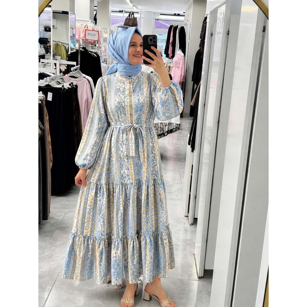 Puane Elbise 12714 - Mavi - S-M