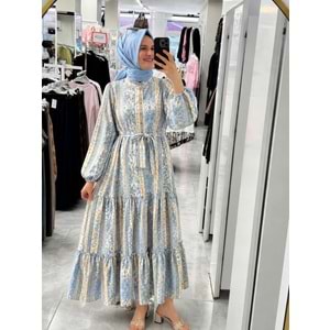 Puane Elbise 12714 - Mavi - S-M