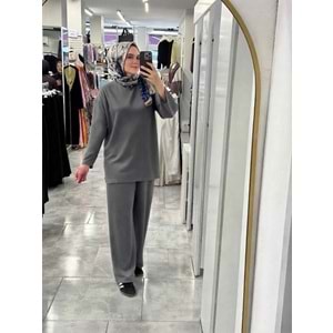 Oysho Kumaş Salaş Takım 1956 - Füme - M-L