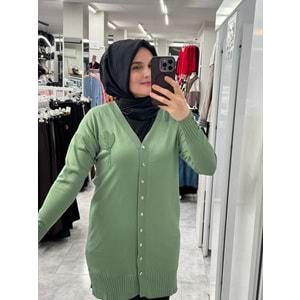 Buket Çiçekli Hırka 3260 - Mint Yeşili - TEK BEDEN