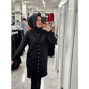 Buket Çiçekli Hırka 3260 - Siyah - TEK BEDEN